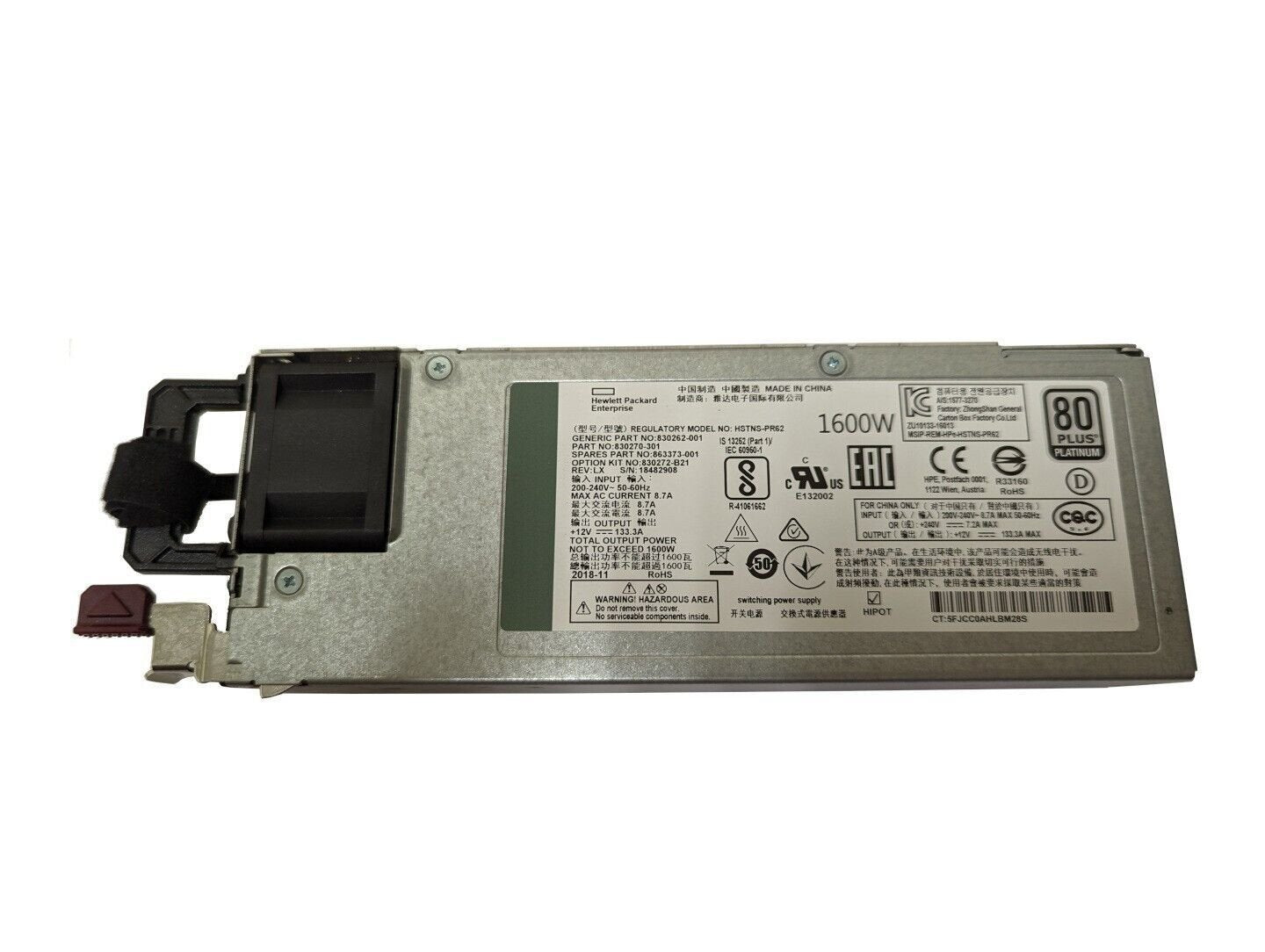 HPE 1600-Watts Power Supply - 830272-B21
