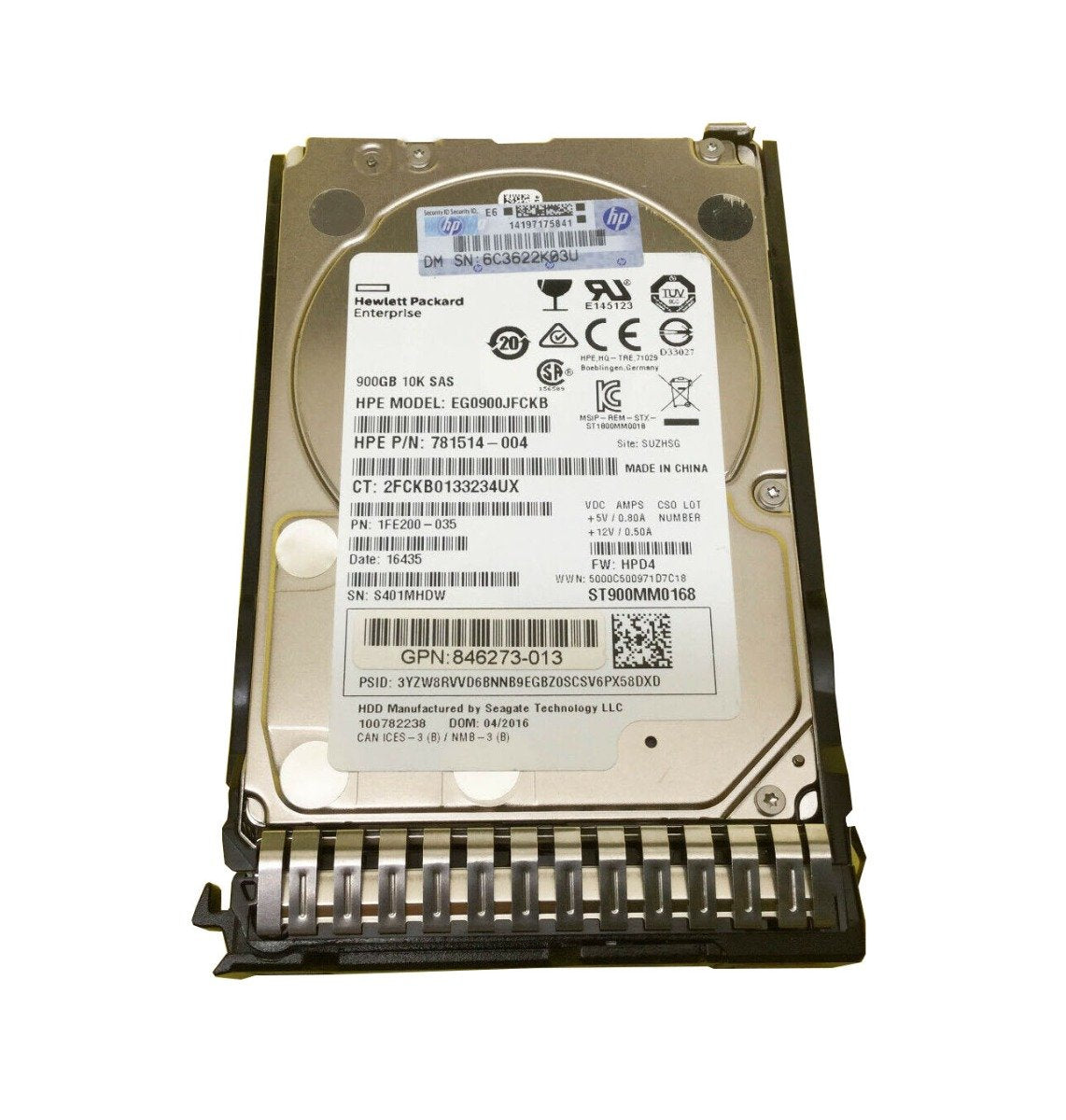 HP 900GB SAS 12Gb/s 10000RPM 2.5-inch Internal - EG0900JFCKB