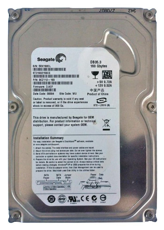 Seagate 160GB Desktop Hard Drive - 9CZ112-160