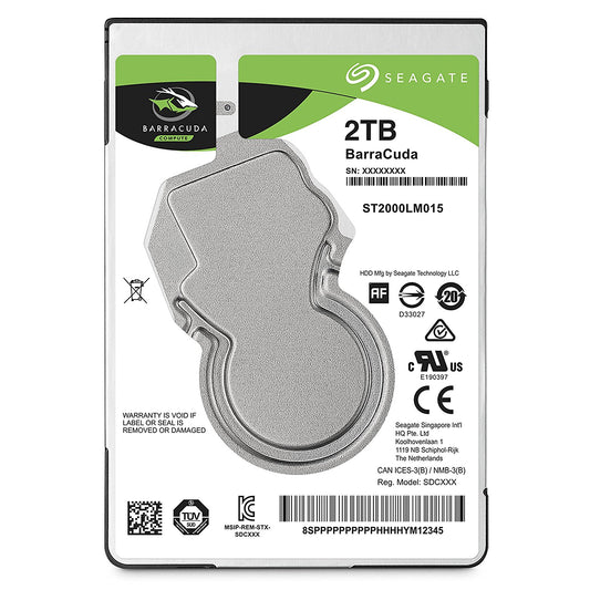 Seagate 2TB BarraCuda SATA 6Gb/s 128MB Cache 2.5-Inch 7mm Internal Hard Drive - ST2000LM015 {{Product vendor}}