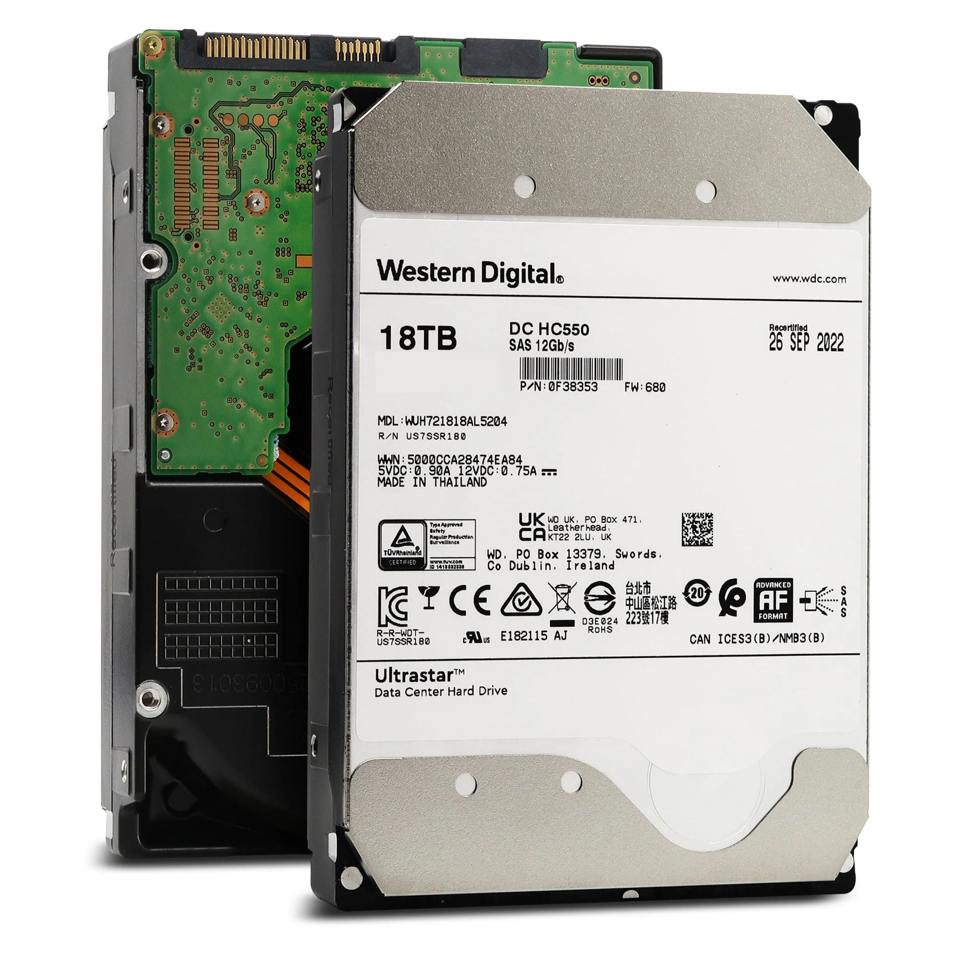 WD Ultrastar DC HC550 18TB SAS 12Gb/s Hard Drive - 0F38353