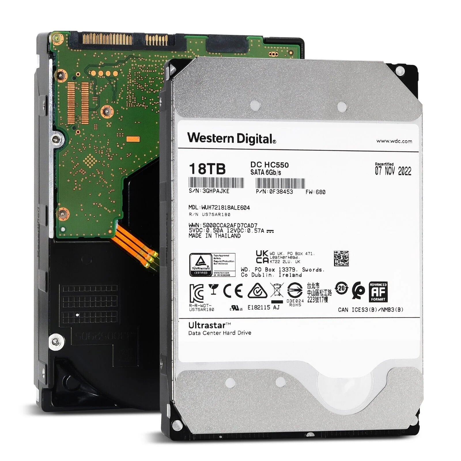 WD Ultrastar DC HC550 18TB SATA 6Gb/s Hard Drive - 0F38475