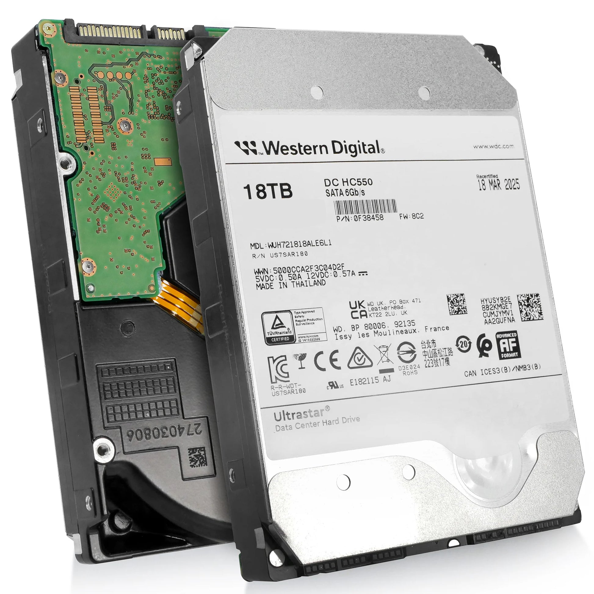 WD Ultrastar DC HC550 18TB SATA 6Gb/s Hard Drive - WUH721818ALE6L1