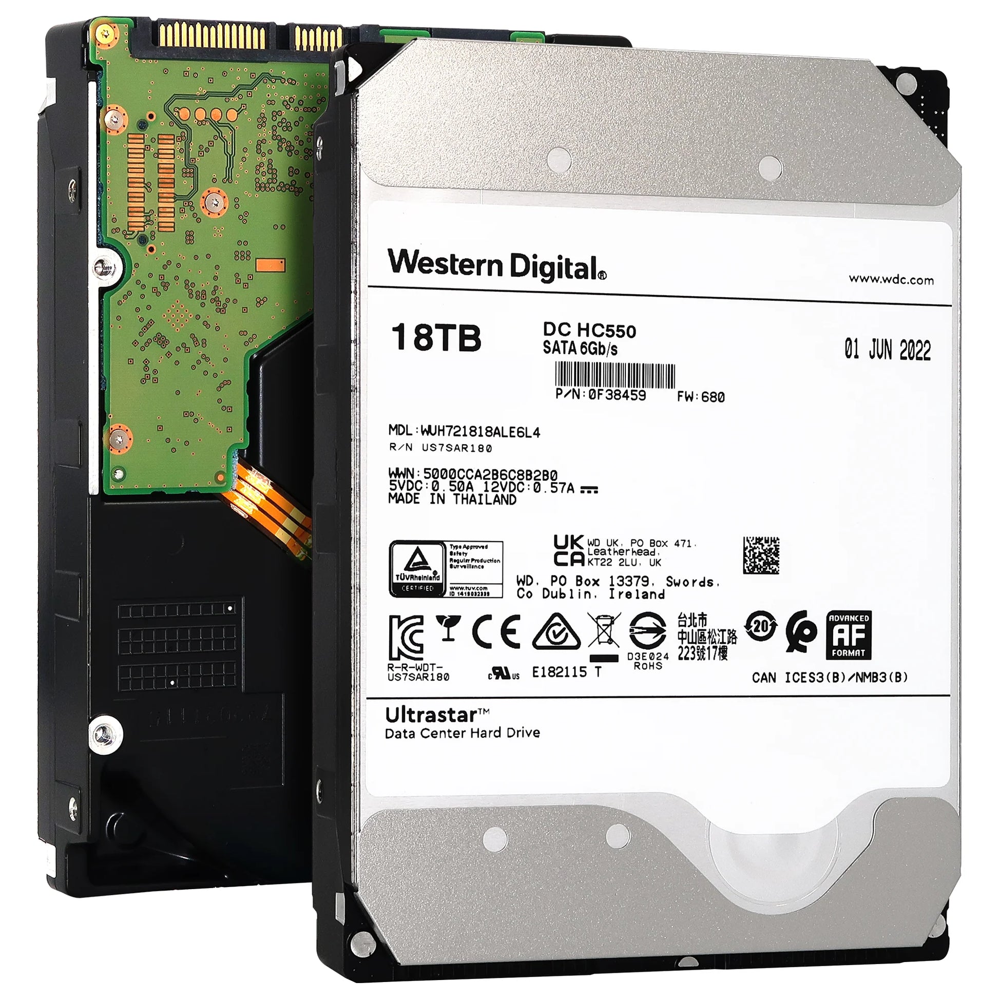 WD Ultrastar DC HC550 18TB SATA 6Gb/s Hard Drive - 0F38467