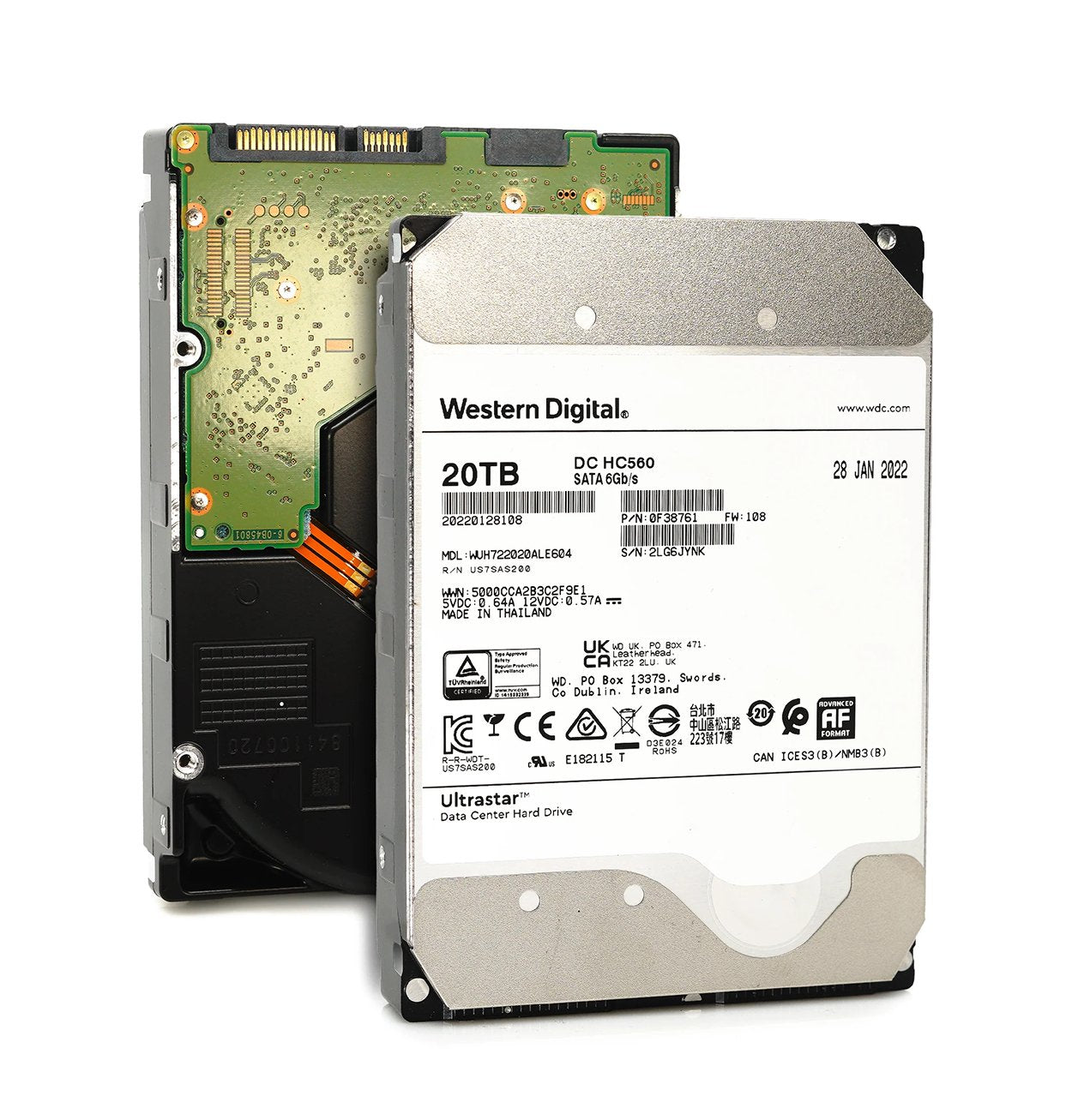 WD Ultrastar DC HC560 20TB SATA 6Gb/s 3.5-inch Internal Hard Drive - WUH722020ALE604
