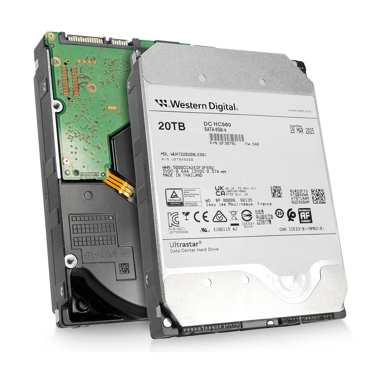 WD Ultrastar DC HC560 20TB SATA 6Gb/s 3.5-inch Internal Hard Drive - 0F38781