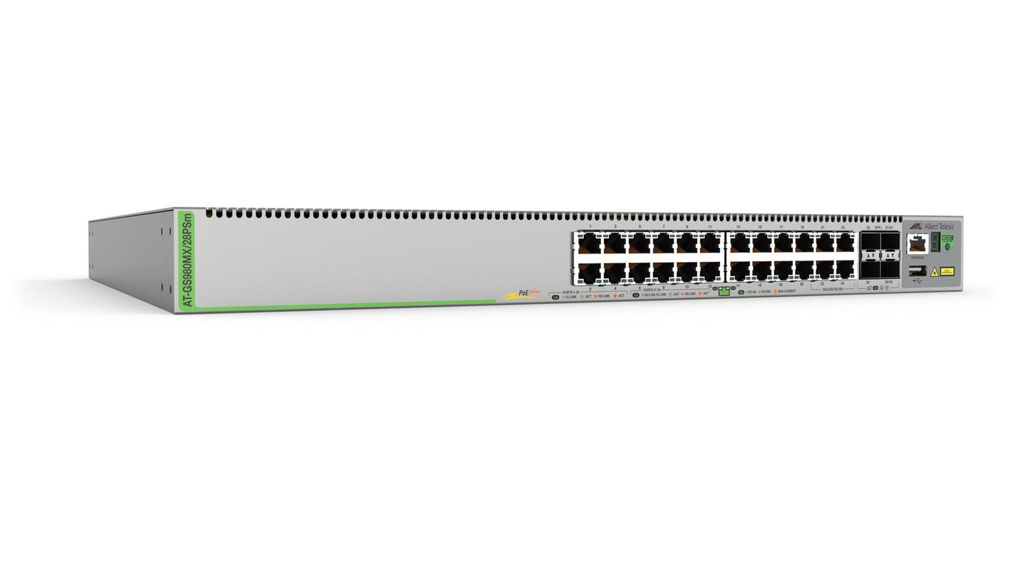 Allied Telesis CentreCOM Network Switch - AT-GS980MX/28PSM-10