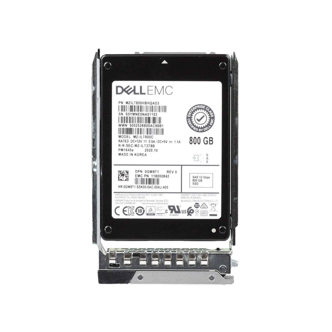 Dell 800GB SAS 12Gb/s Hot Swap Mixed Use TLC 2.5-in - 0GW8T1