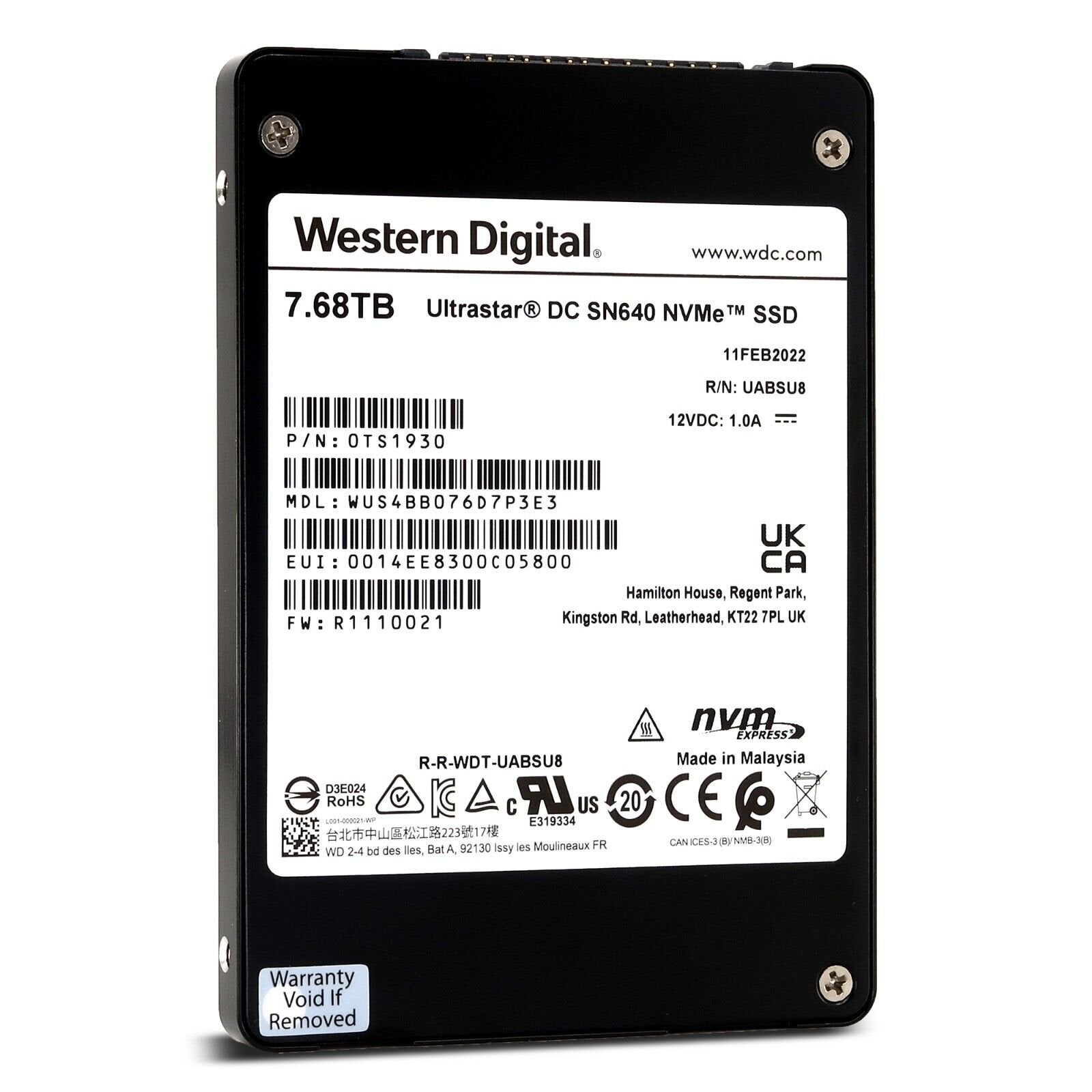 Hitachi Ultrastar DC SN640 7.68TB PCI-Express 3.1 - 0TS1930