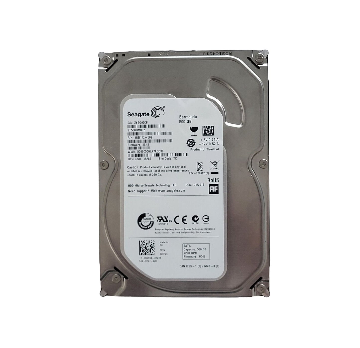 Seagate Barracuda 500GB SATA 6Gb/s 7200RPM 16MB - 1BD142-502