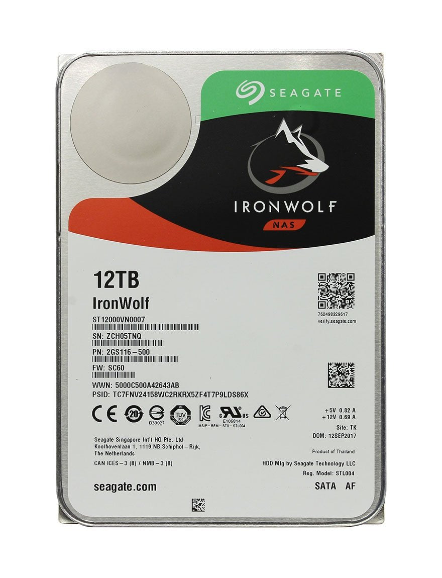 Seagate IronWolf 12TB 7200RPM 256MB Cache SATA - 2GS116-500