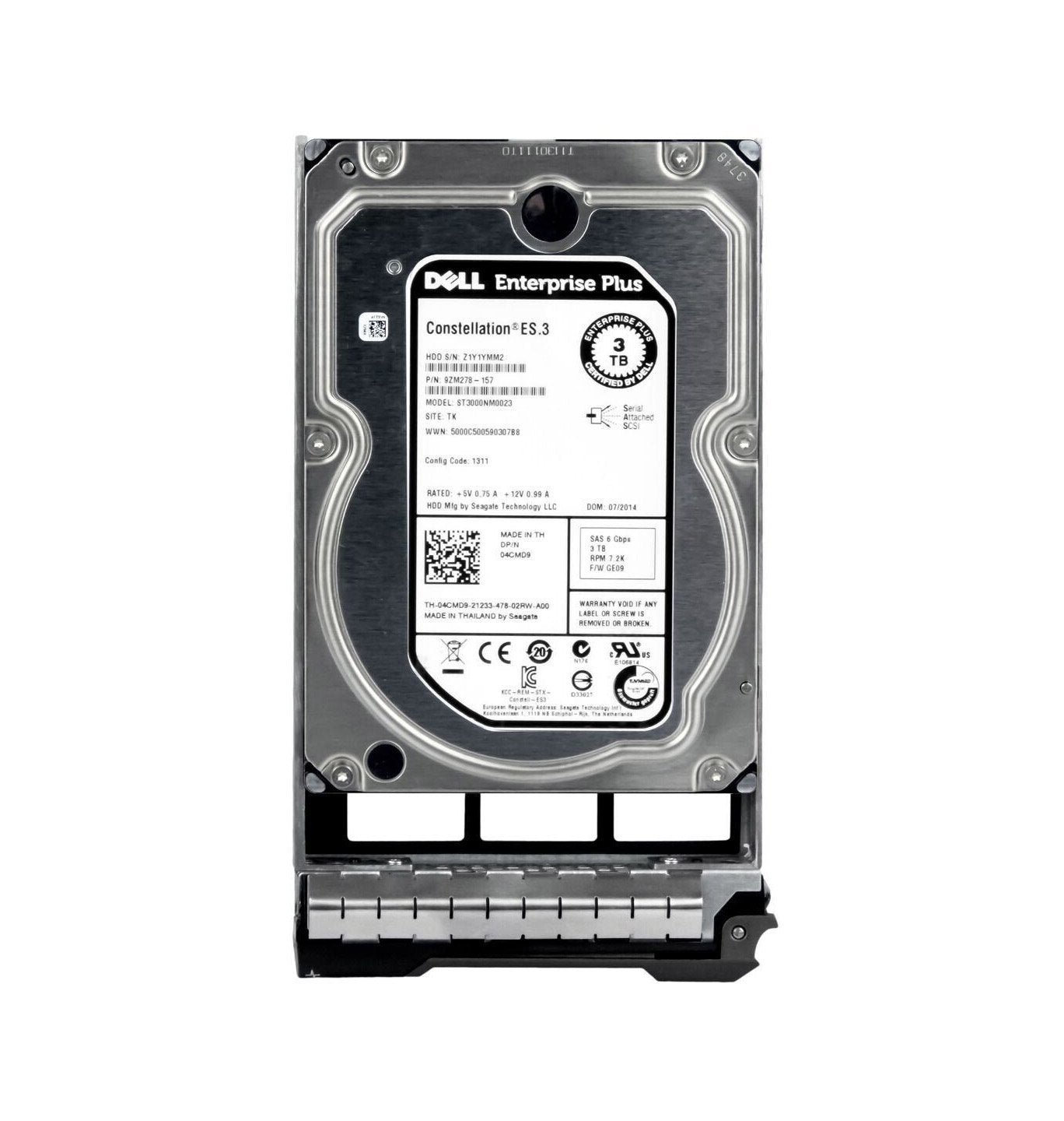 Dell 3TB SAS 6Gb/s Hot Swap 7200RPM 3.5-inch Interna - 4CMD9