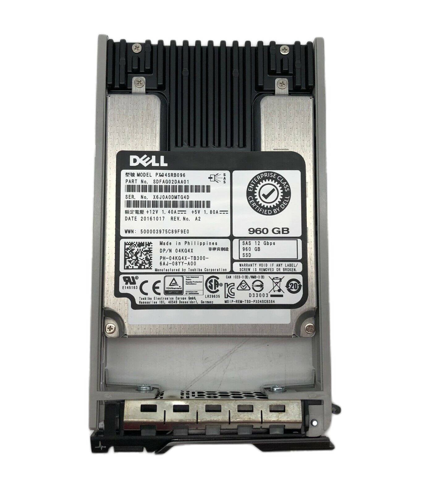 Dell 960GB SAS 12Gb/s Hot Swap Read Intensive (512n) - 4KG4X