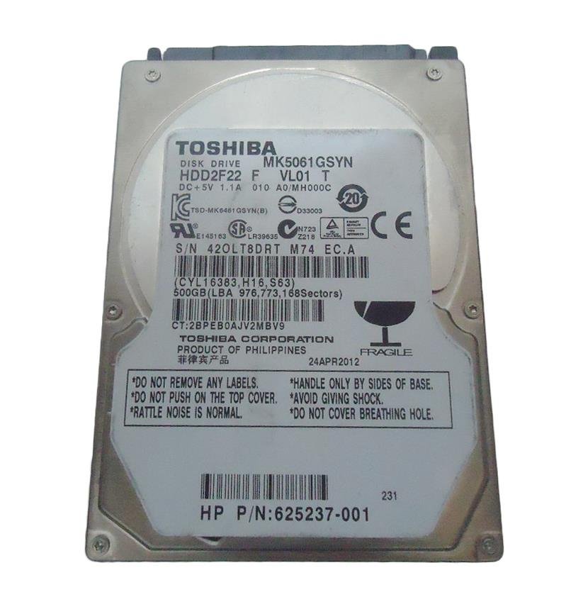 HP 500GB 7200RPM SATA 3Gb/s 2.5-inch Hard Disk - 625237-001