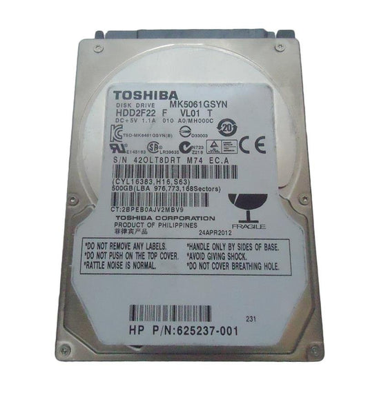 HP 500GB 7200RPM SATA 3Gb/s 2.5-inch Hard Disk - 625237-001