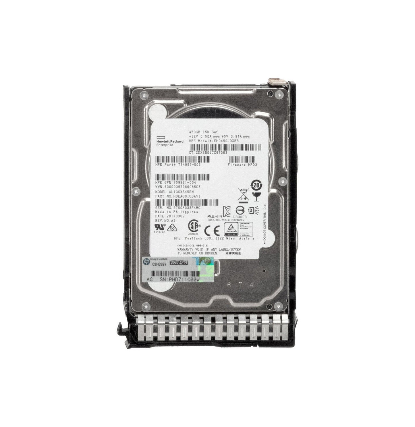 HP 450GB SAS 12Gb/s Hot Swap 10000RPM 3.5-inch - 737573-001