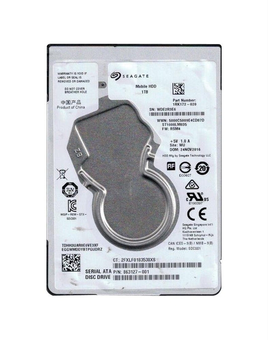 HP 1TB 5400RPM SATA 6Gbps 128MB Cache 2.5-inch - 863127-001