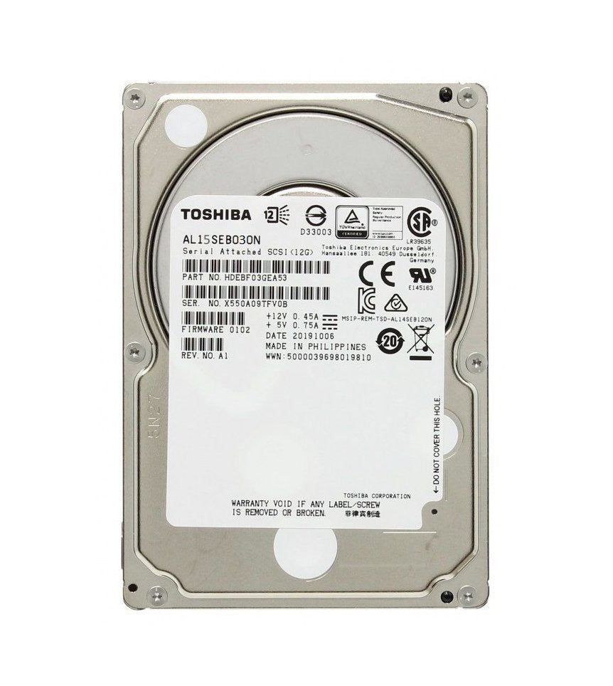Toshiba 300GB SAS 12Gb/s 10000RPM (512n) 128MB - AL15SEB030N