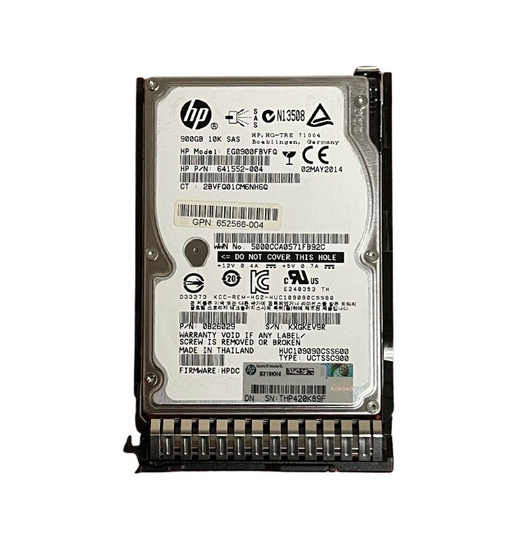 HPE 900GB SAS 6Gb/s Hot Swap 10000RPM 2.5-inch - EG0900FBVFQ