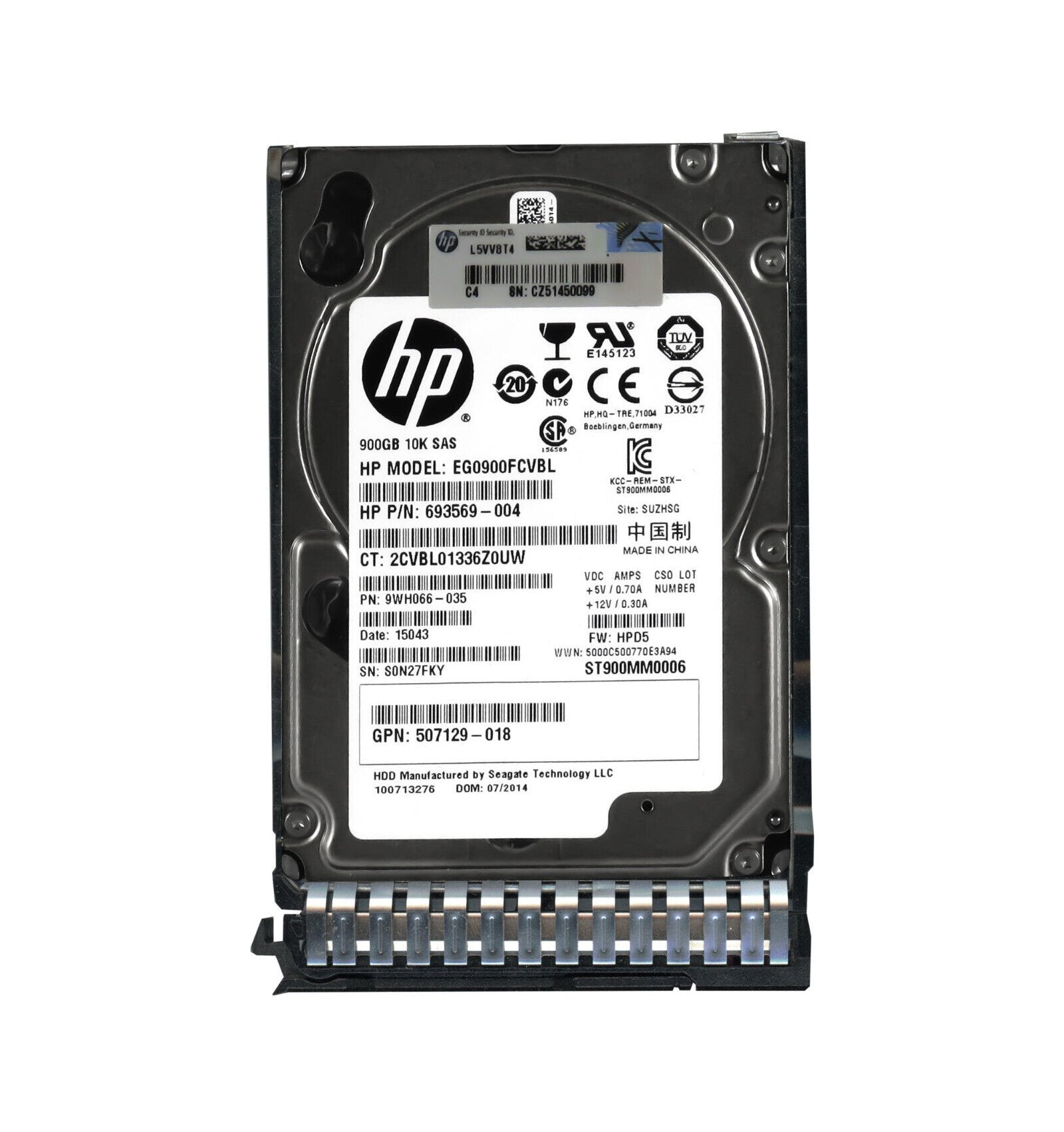 HPE 900GB SAS 6Gb/s Hot Swap 10000RPM 2.5-inch - EG0900FCVBL