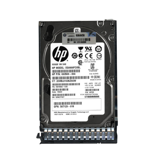 HPE 900GB SAS 6Gb/s Hot Swap 10000RPM 2.5-inch - EG0900FCVBL