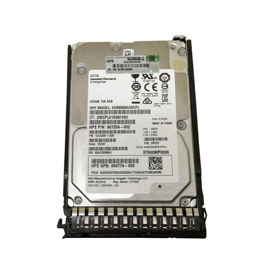 HP 600GB SAS 12Gb/s Hot Swap Digitally Signe - EH000600JWCPL