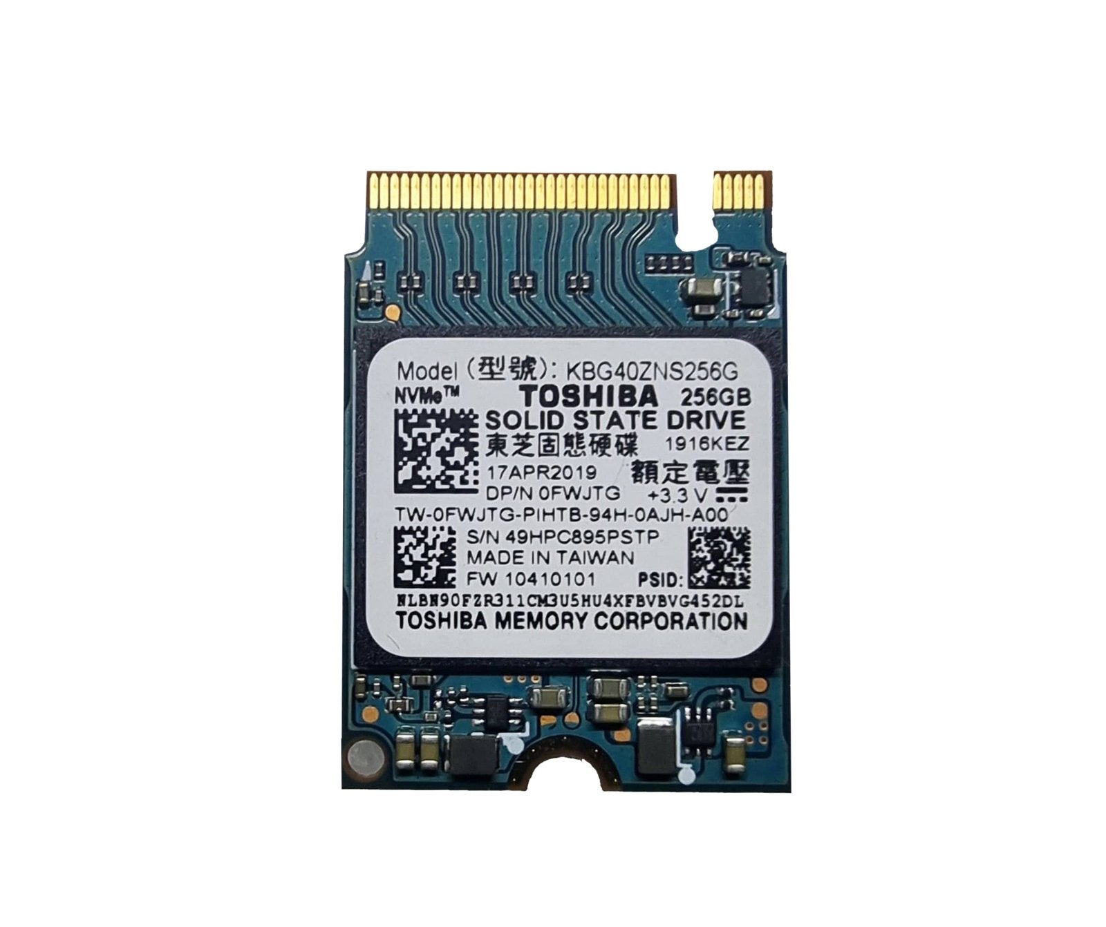 Dell 256GB PCI-Express 3.0 x4 NVMe TLC M.2 2230 Soli - FWJTG