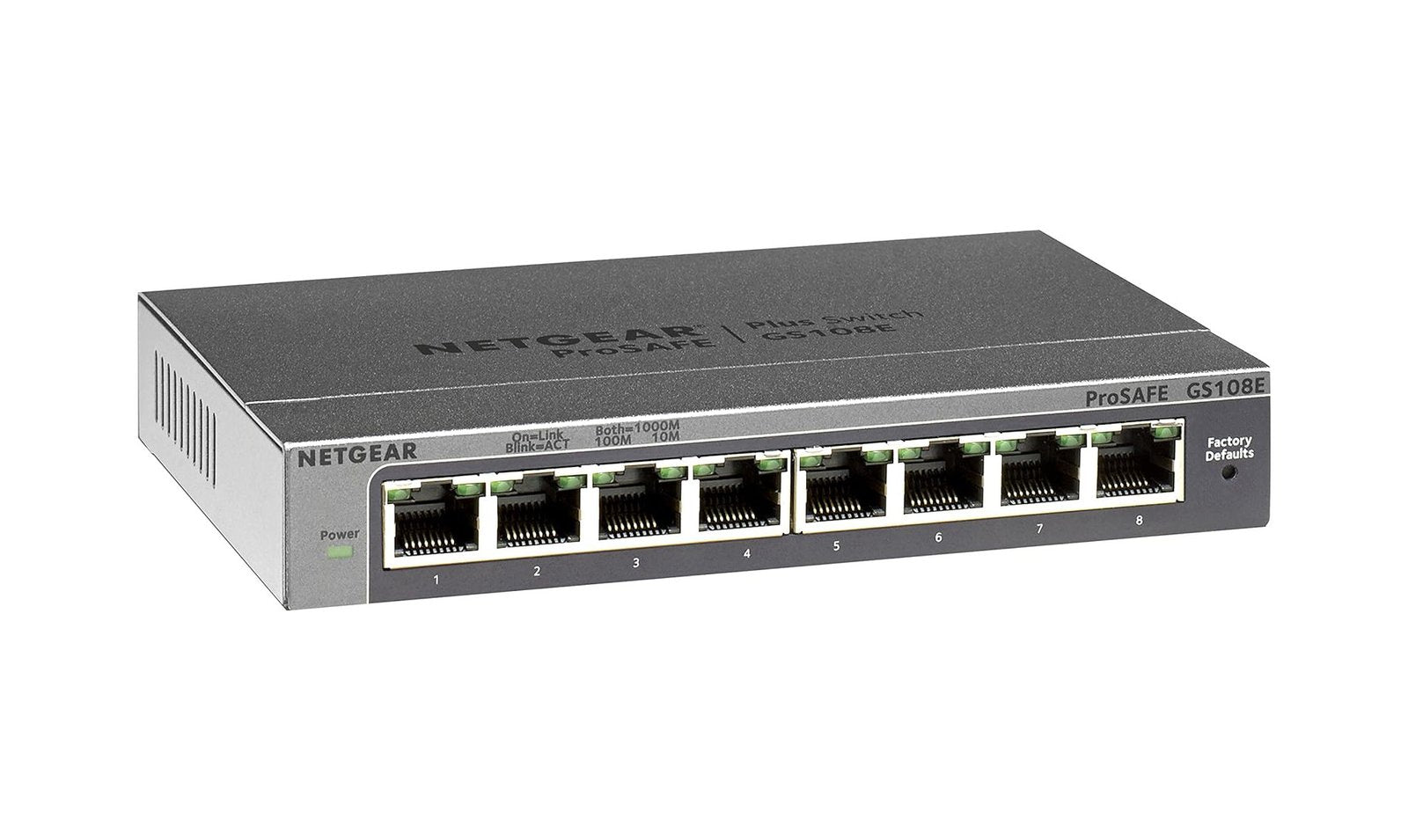 Netgear 8-Ports 10/100/1000BASE-T Ethernet Deskto - GS108Ev3