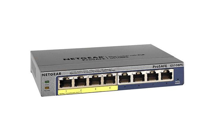 Netgear 8-Ports 10/100/1000BASE-T Ethernet Deskt - GS108PEV3