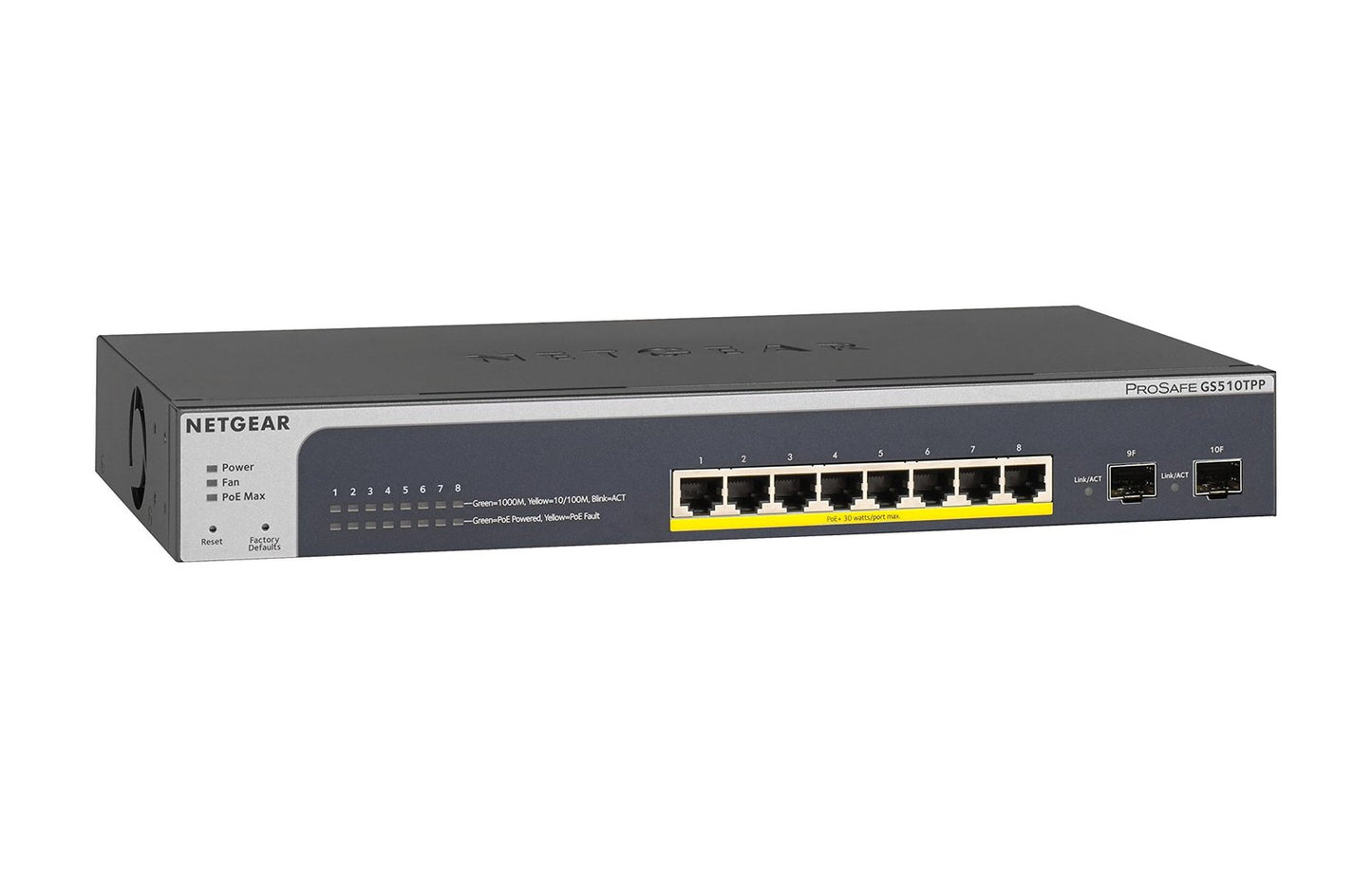 Netgear ProSafe GS510TPP 8-Ports 10/100/10 - GS510TPP-100NAS