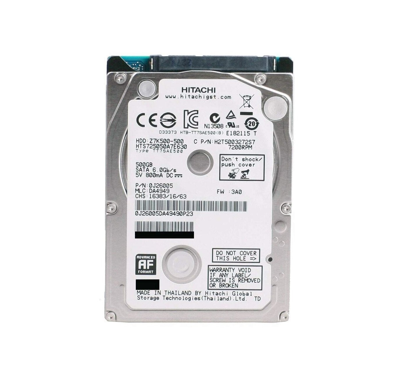Hitachi Travelstar Z7K500 500GB SATA 6Gb/s 72 - H2T5003272S7