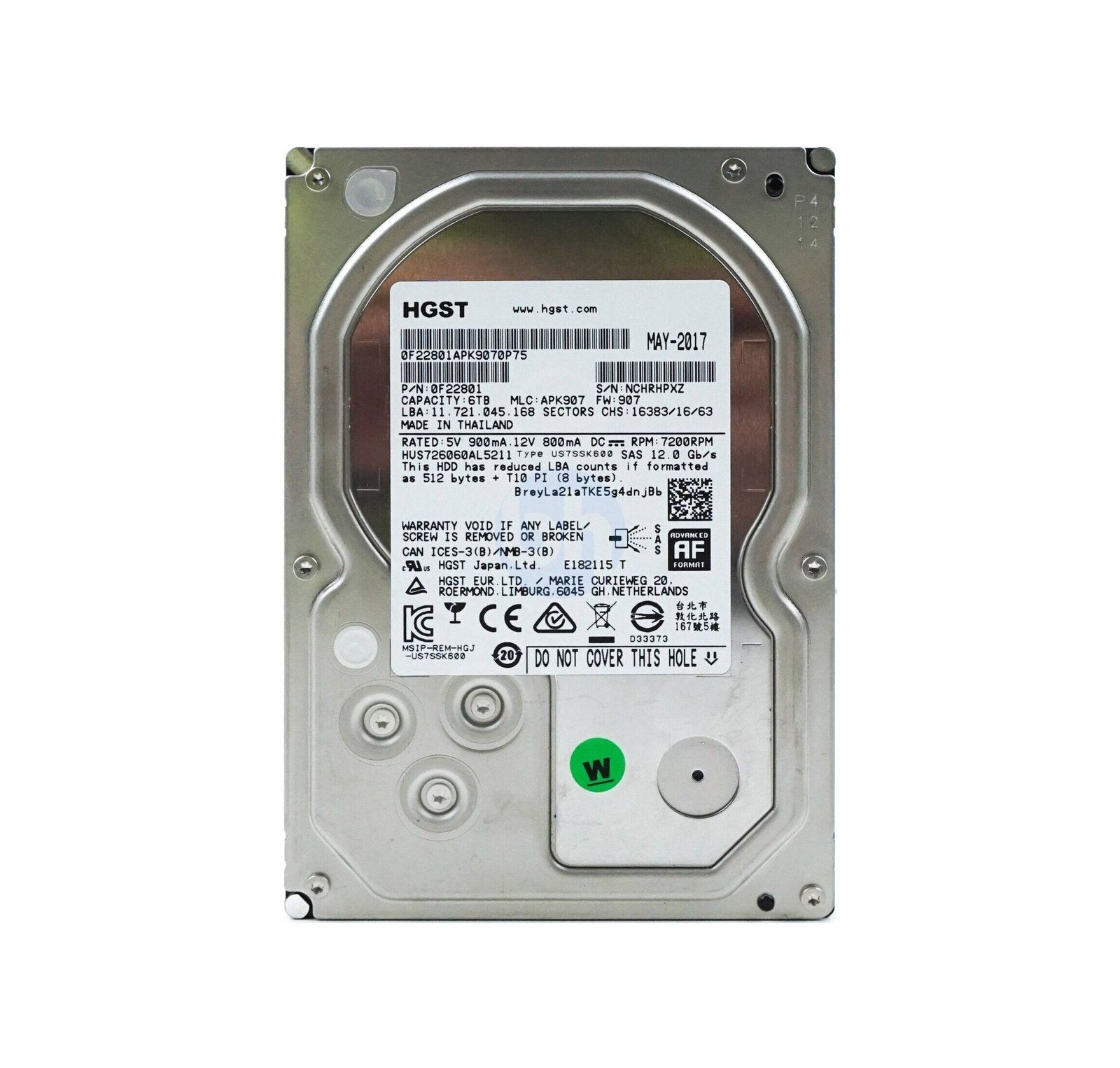 HGST Ultrastar 7K6000 6TB SAS 12Gb/s 7200R - HUS726060AL5211