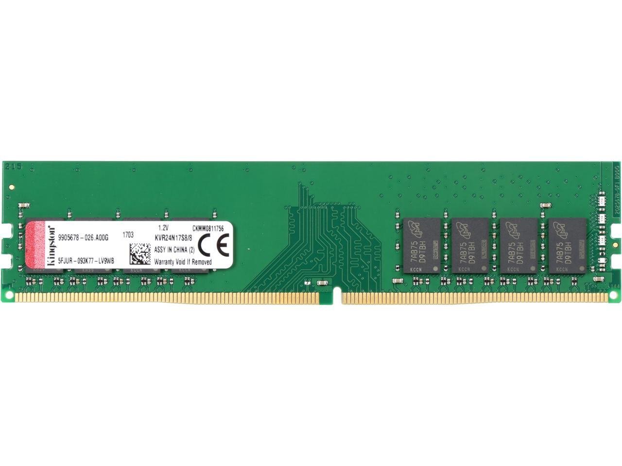 Kingston 8GB 2400MHz DDR4 PC4-19200 Non-ECC C - KVR24N17S8/8