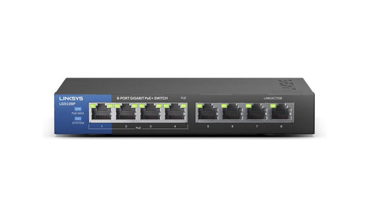Linksys Business 8-Ports 10/100/1000BASE-T Etherne - LGS108P