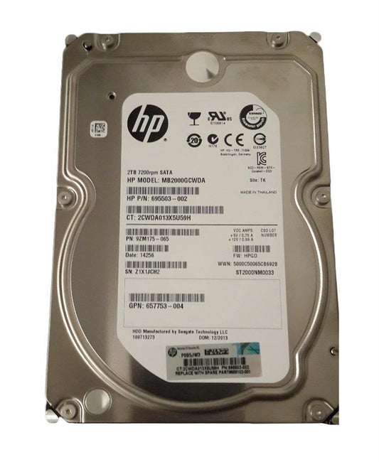 HP Toshiba 2TB 7200RPM SATA 6Gb/s 3.5-inch SC - MB2000GCWDA
