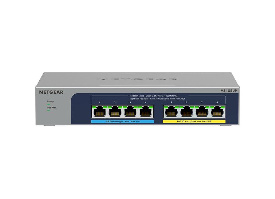 Netgear MS108UP 8-Ports 2.5GBASE-T Ethernet - MS108UP-100NAS