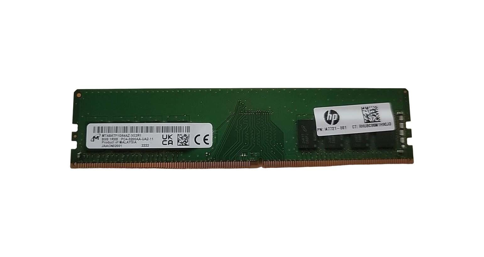 Micron 8GB 3200MHz DDR4 PC4-25600 Non - MTA8ATF1G64AZ-3G2R1