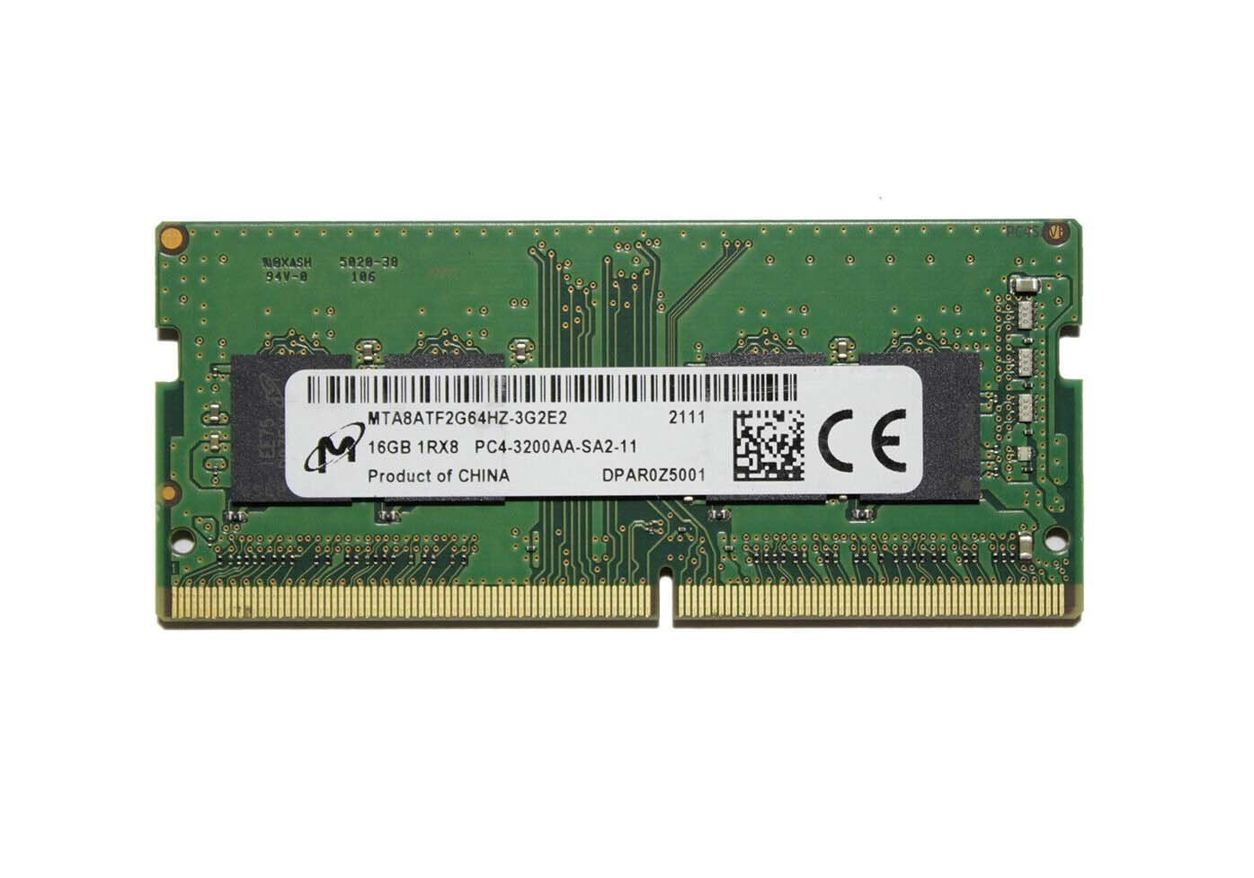 Micron 16GB 3200MHz DDR4 PC4-25600 Non - MTA8ATF2G64HZ-3G2E2
