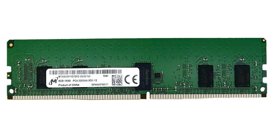 Micron 8GB 3200MHz DDR4 PC4-25600 ECC - MTA9ASF1G72PZ-3G2R1R