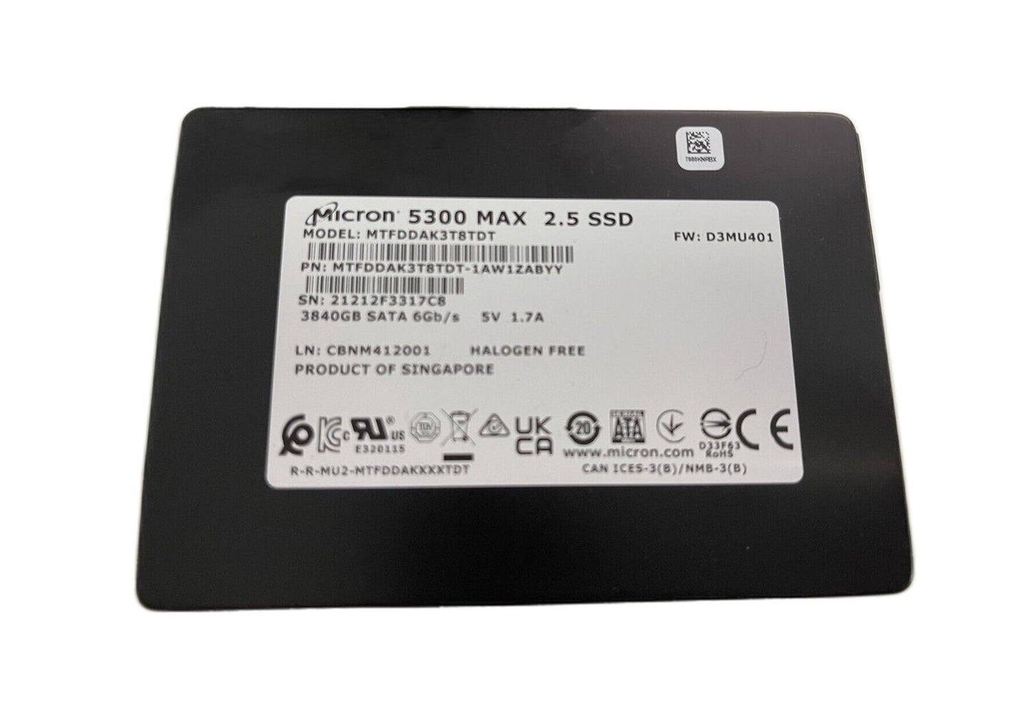 Micron 5300 Max 3.84TB SATA 6Gb/s - MTFDDAK3T8TDT-1AW1ZABYY