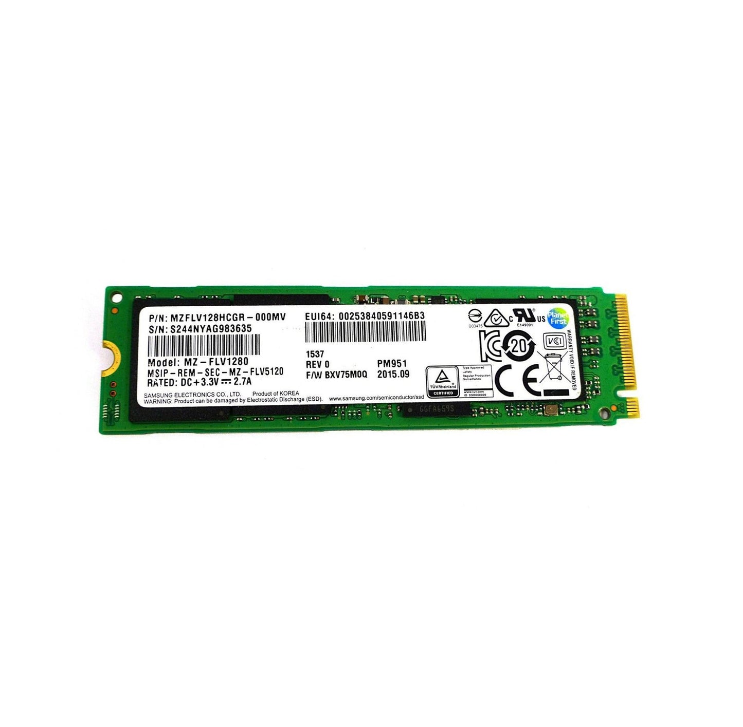 Samsung PM951 128GB PCI-Express 3.0 x4 NVMe M.2 - MZ-FLV1280