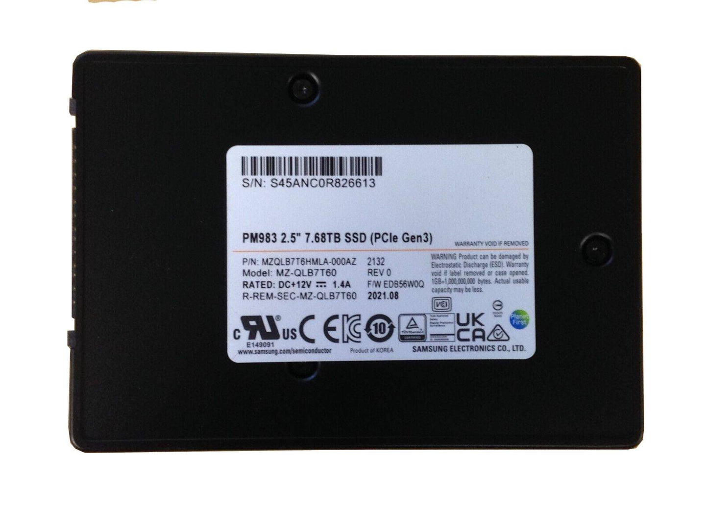 Samsung PM983 7.68TB PCI-Express 3.0 x4 NVMe 3D - MZ-QLB7T60