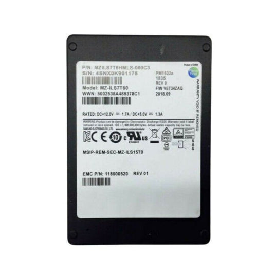 Samsung PM1633A 7.68TB SAS 12Gb/s 2.5-i - MZILS7T6HMLS-000C3