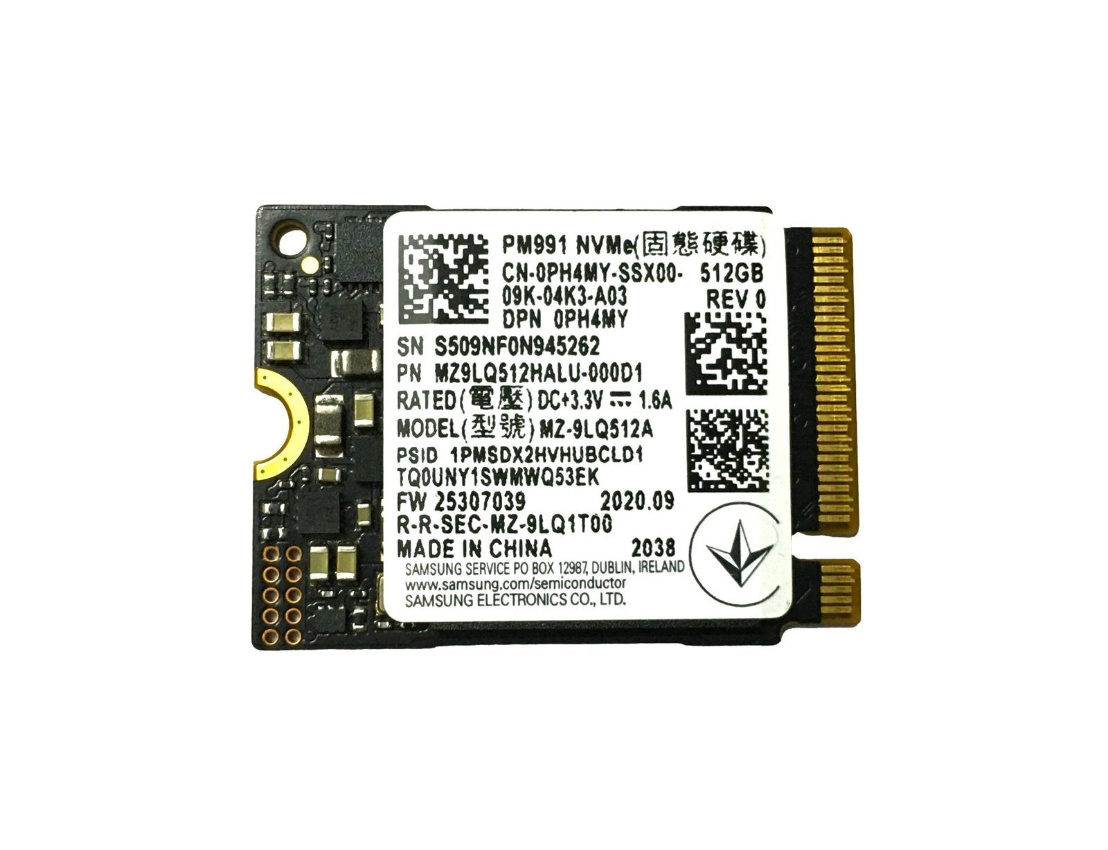 Dell 512GB PCI-Express 3.0 x4 NVMe M.2 2230 Solid St - PH4MY