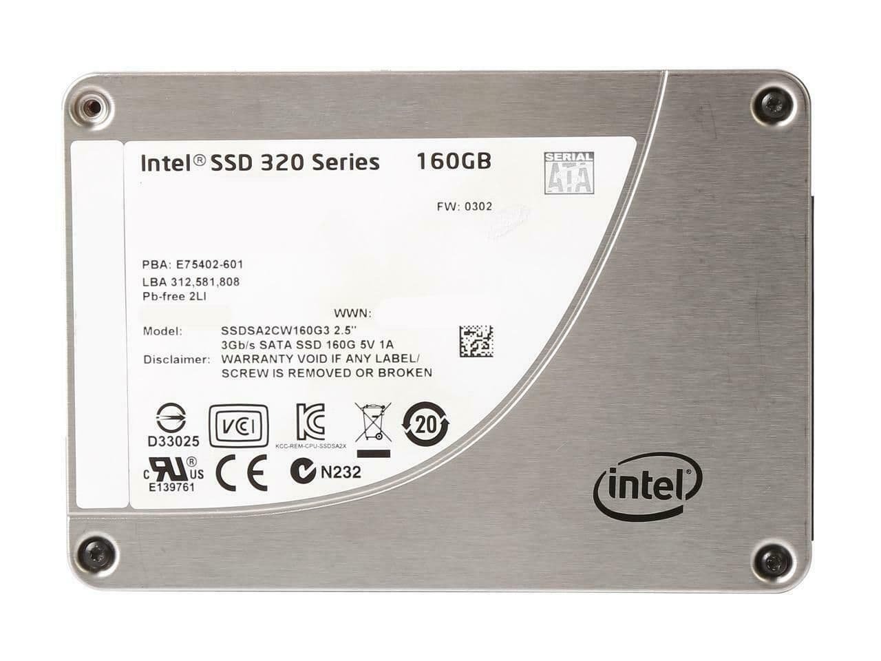 Intel 320 Series 160GB SATA 3Gb/s 2D NAND ML - SSDSA2CW160G3