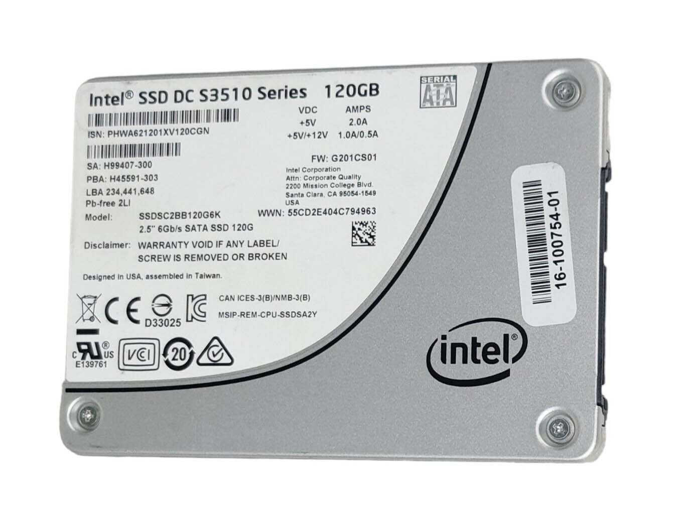 Intel DC S3510 Series 120GB SATA 6Gb/s MLC - SSDSC2BB120G6K