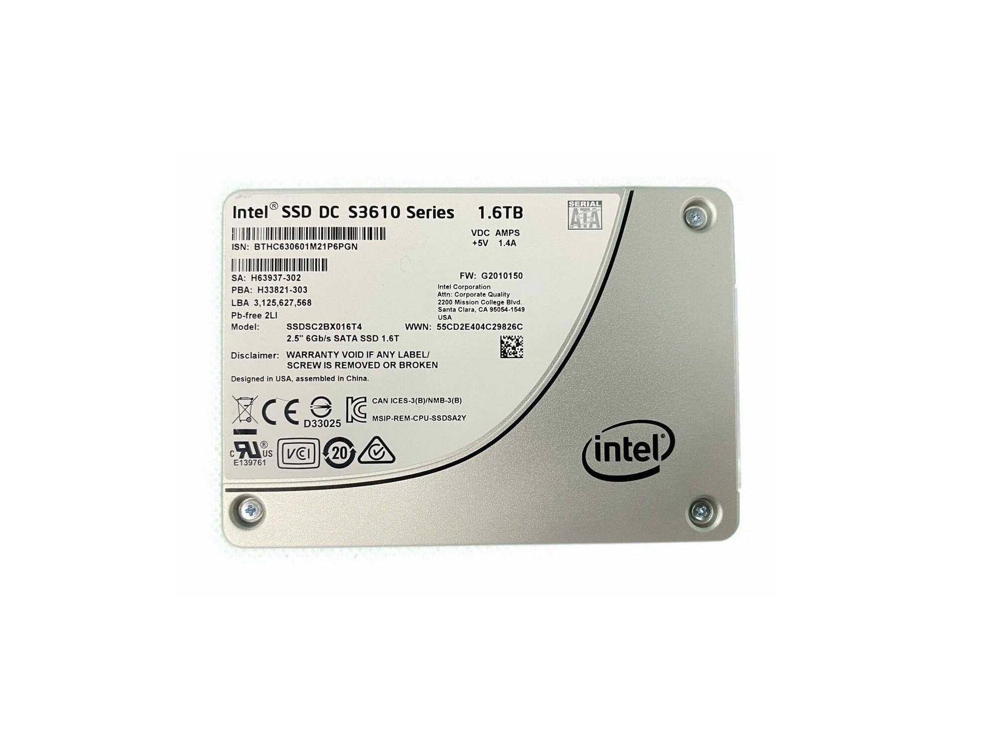 Intel Product Image SSDSC2BX016T401