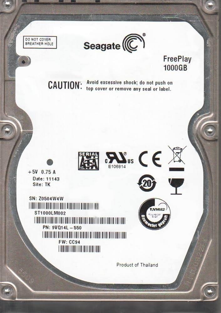 Seagate FreePlay 1TB 5900RPM 32MB Cache SATA 3 - ST1000LM002