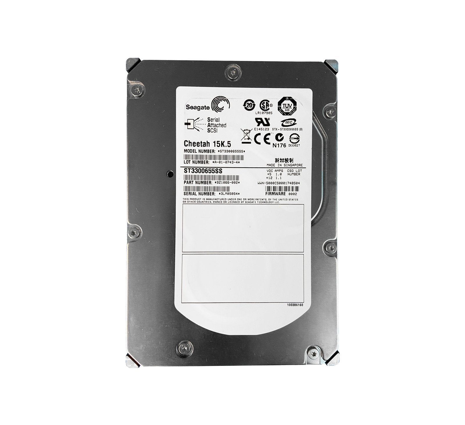 Seagate Cheetah 15k.5 300GB SAS 3Gb/s 15000RPM - ST3300655SS