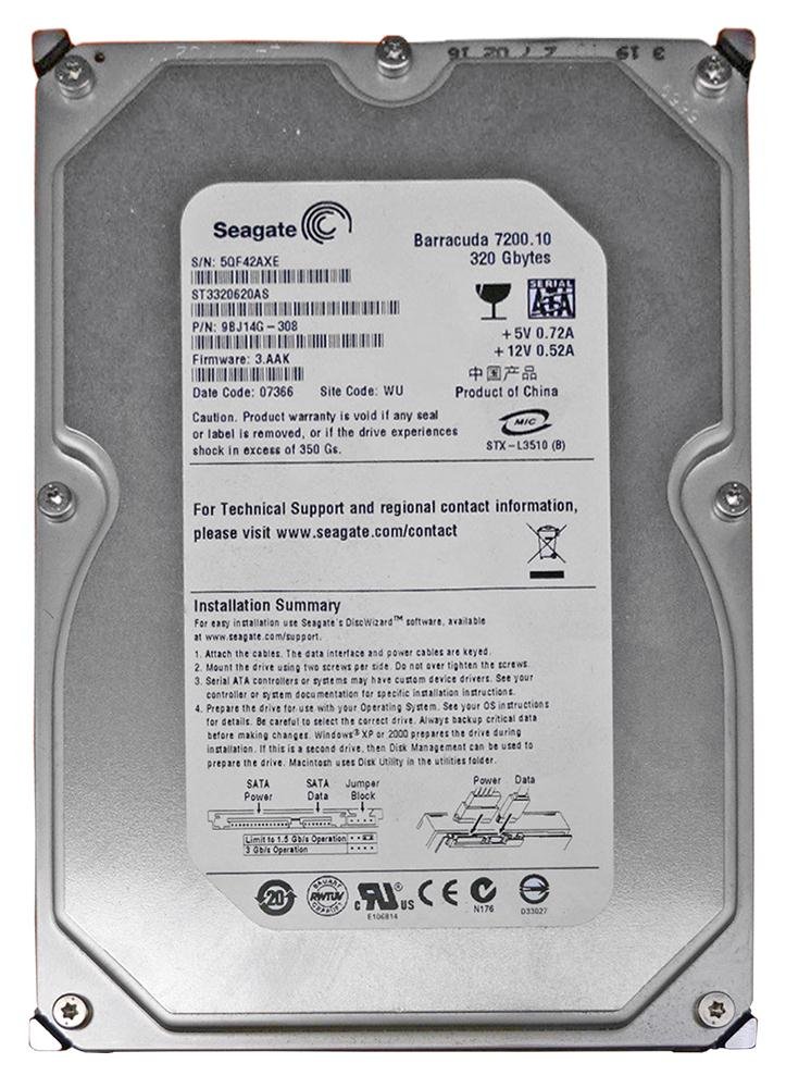 Seagate Barracuda 7200.10 320GB 7200RPM 16MB C - ST3320620AS